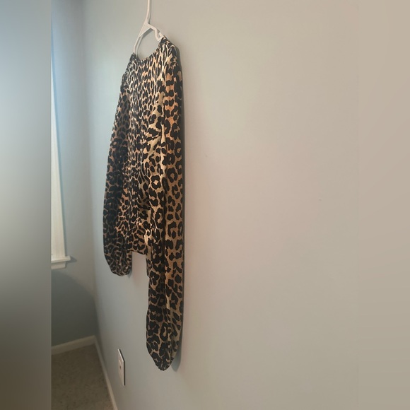 GANNI Silk - Blend Animal Print Button Blouse - Size 40 (US 10) - Picture 7 of 14